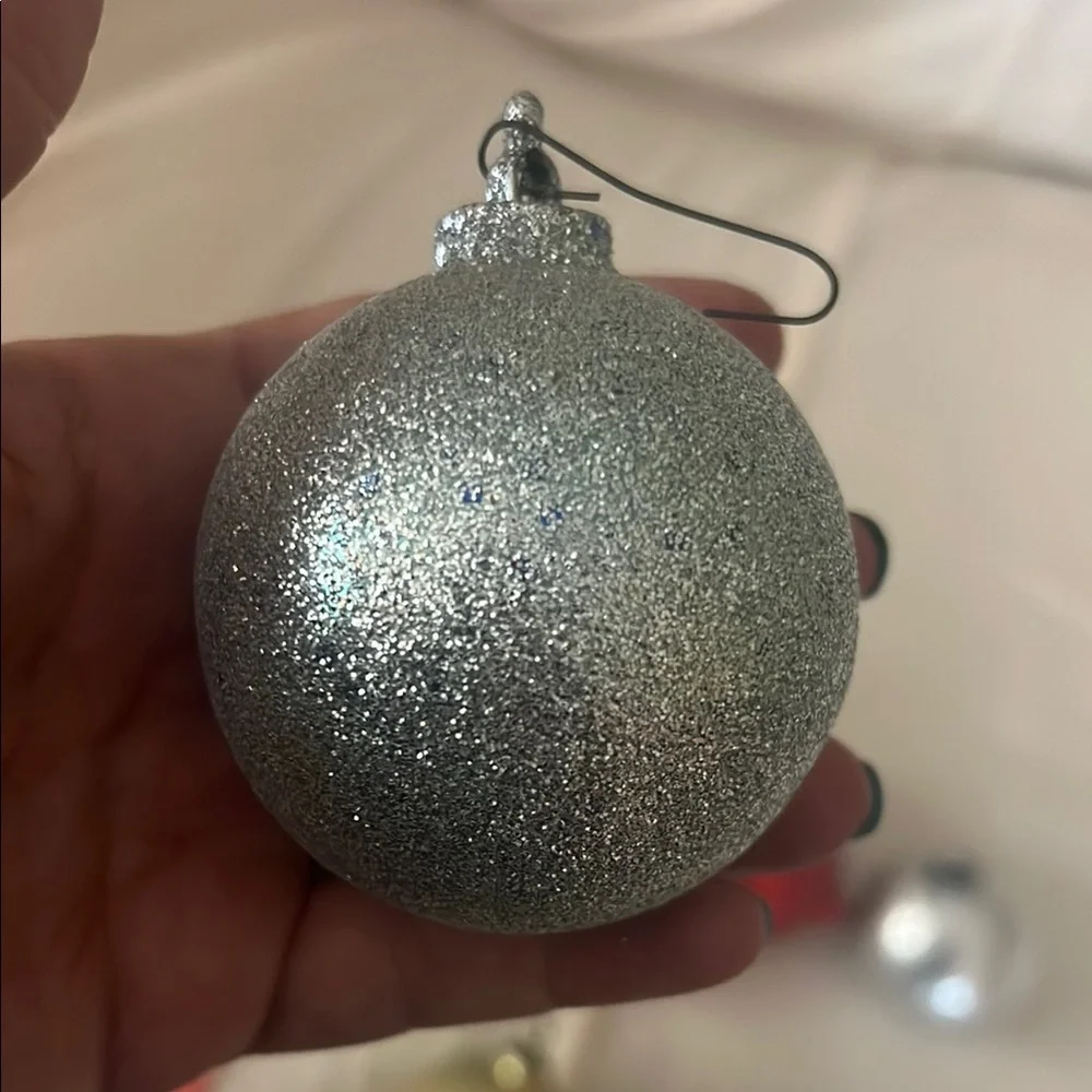 VTG Festive Holiday Ornament Set - Glittery Red, Green, Gold, Silver